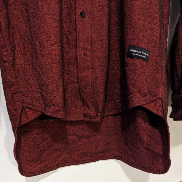 RAISED BY WOLVES - Two-length thick cotton red shirt - Picture 3 of 7